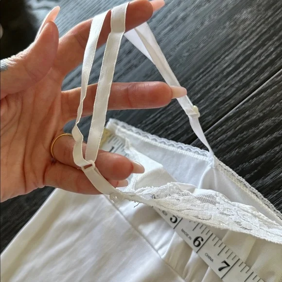 Vintage Vassarette Nylon Lace Slip Dress in White Made in USA Paper Tag, XL - Picture 8 of 10